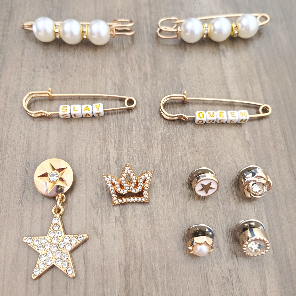 Slay Queen Pearls Shoe Charm Set 10$